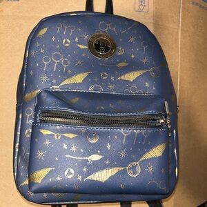 Loungefly HP Blue and Gold Backpack